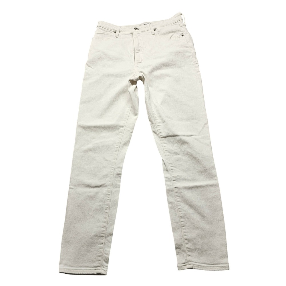 Abercrombie & Fitch Super Skinny High Rise Jeans Women 29L Cream Off-White Denim